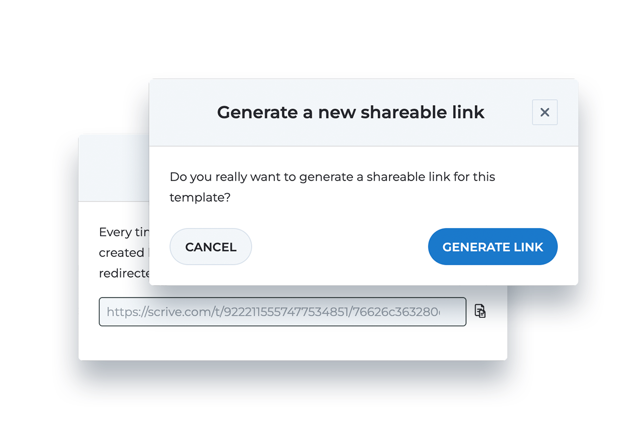 Creating a sharing link for esignatures