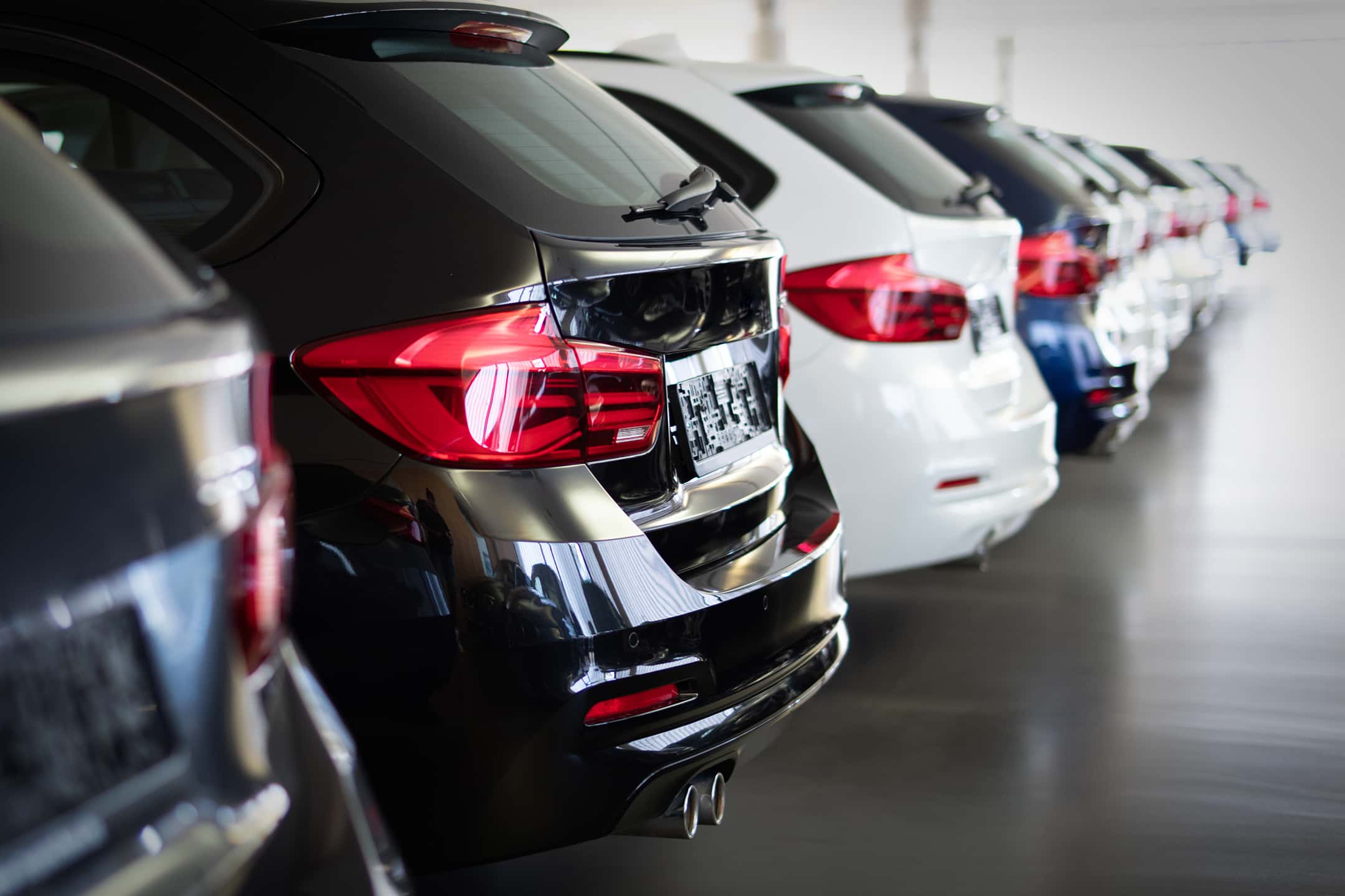 Cars in a garage